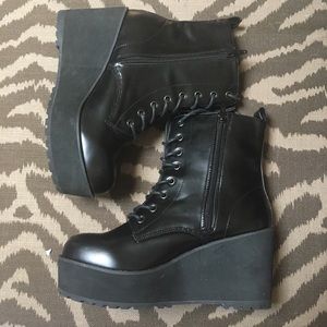 Wedge Platform Combat Boots Wedge Platform Combat Boots