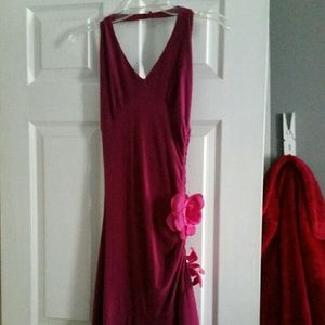 Purple formal short halter top dress