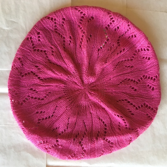 SOLD | Pink Crochet Knit Hat - Picture 3 of 4