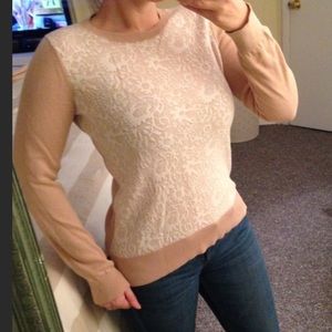 LOFT lace color block sweater