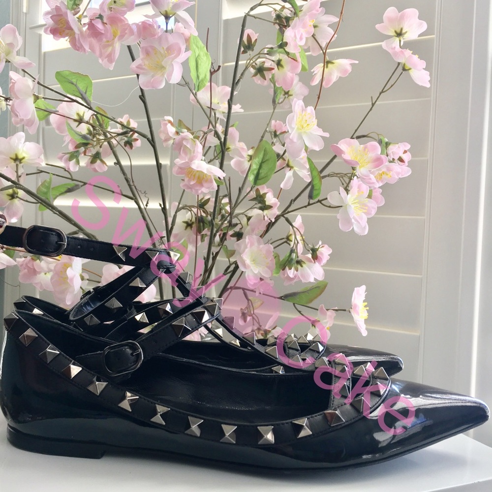 Sold • Valentino Rockstud Noir Ballerinas - Picture 3 of 8