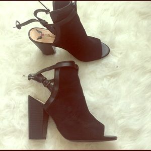 Ankle Tie Open Booties