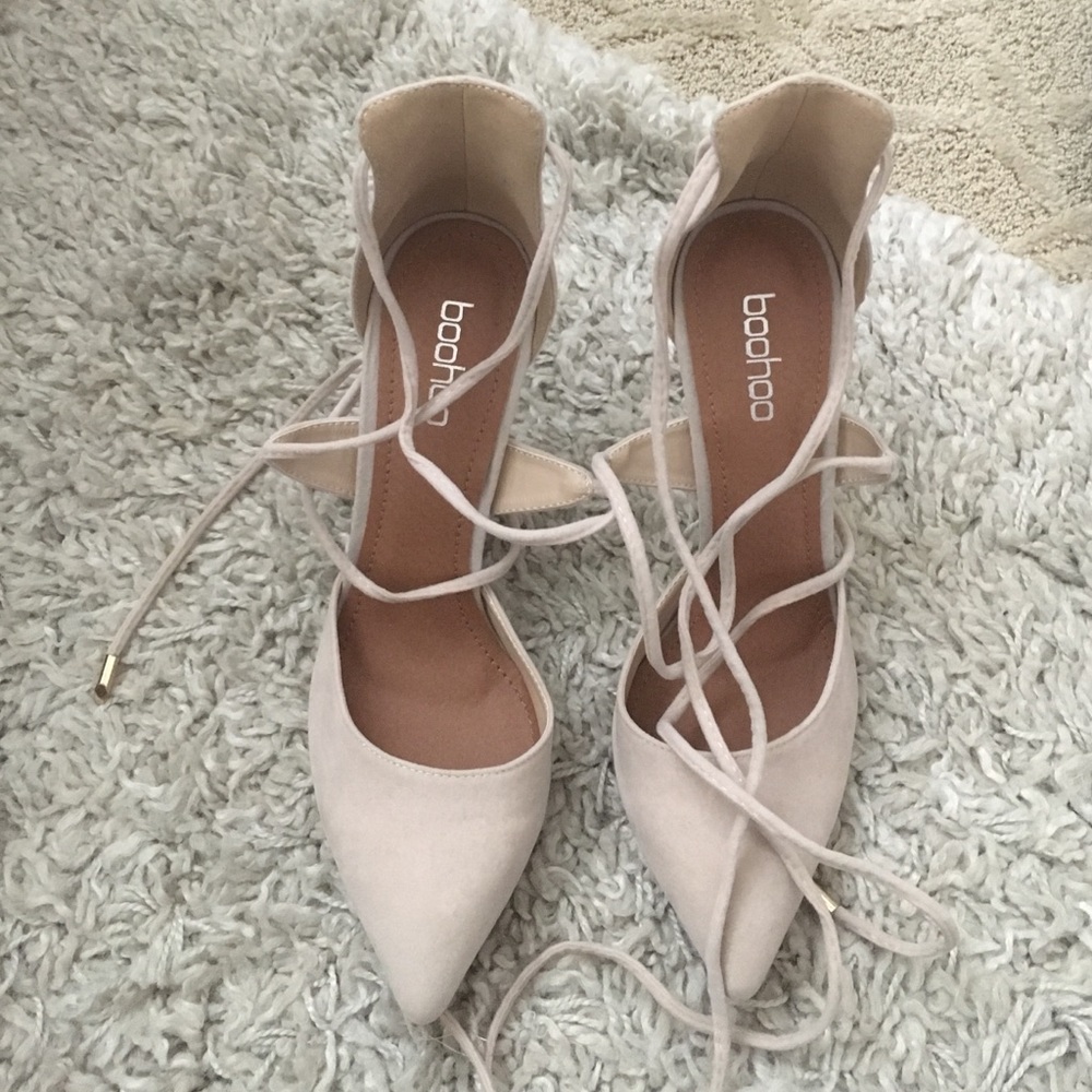 Nude Lace up Heels