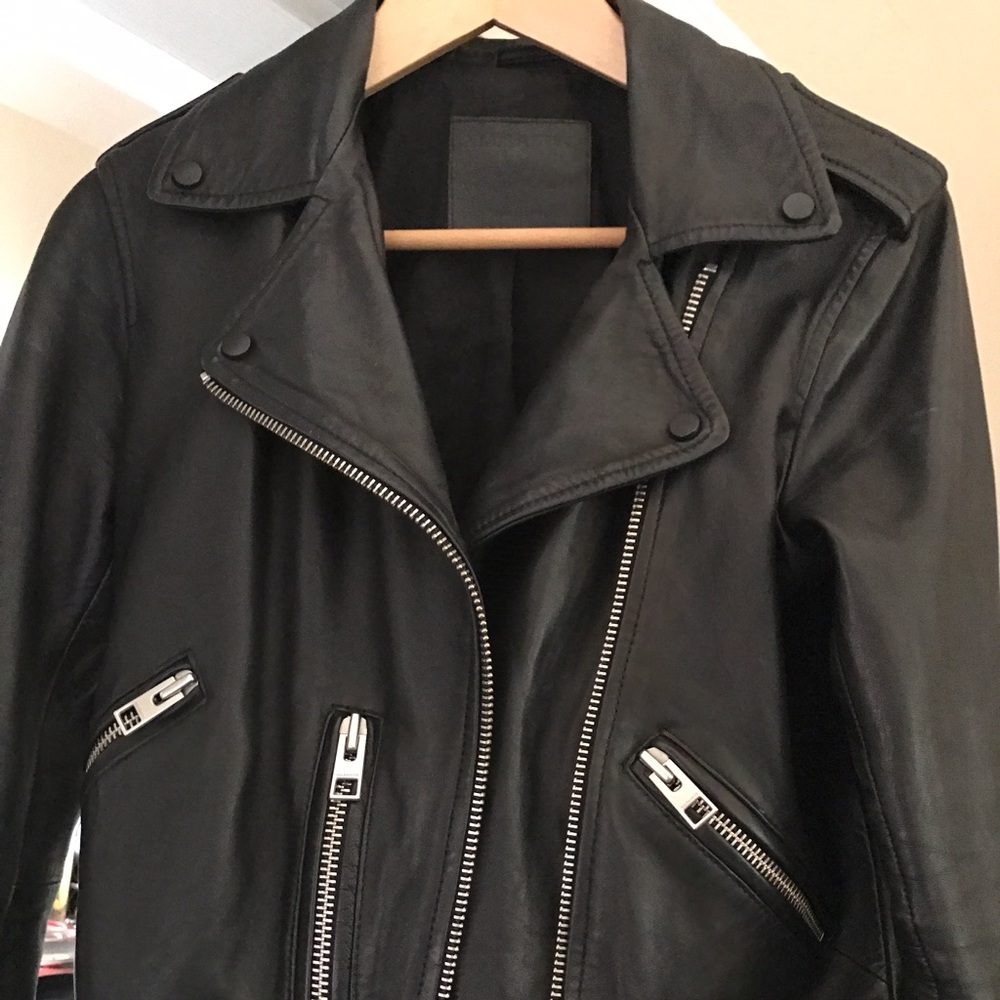 All Saints Balfern Black Leather Jacket