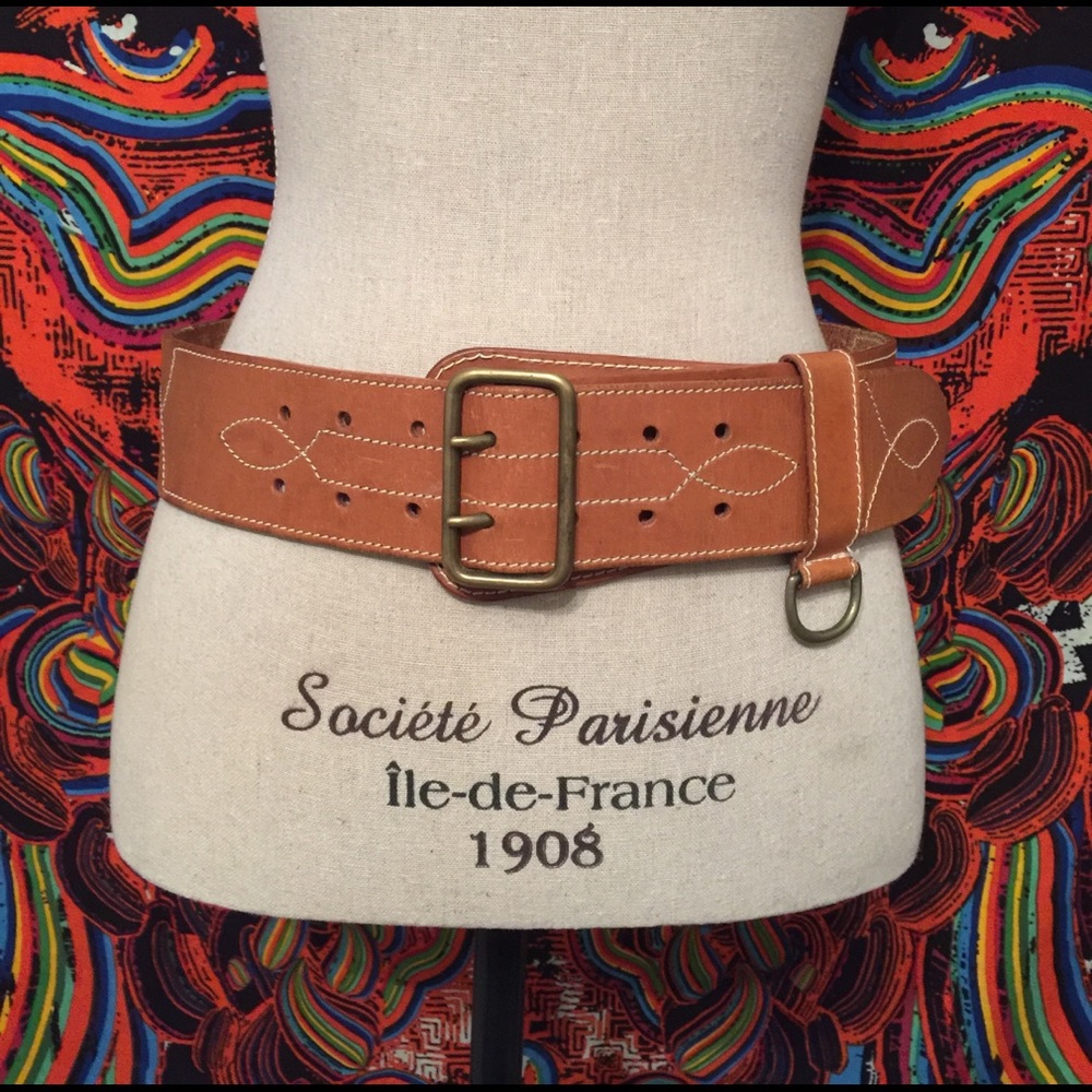 Vintage Mulberry Leather Western Statement Belt