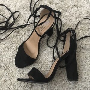 Black Lace up Heels