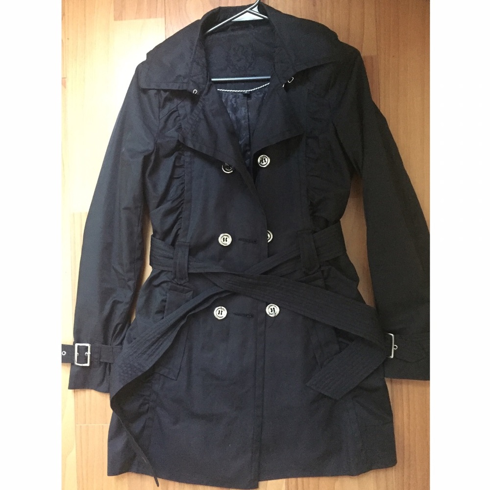 Express Black Trench Coat/ Rain Jacket