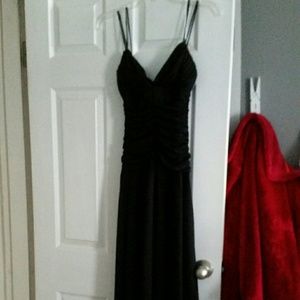 Long black two strap dress