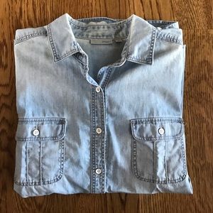 HALOGEN brushed denim shirt
