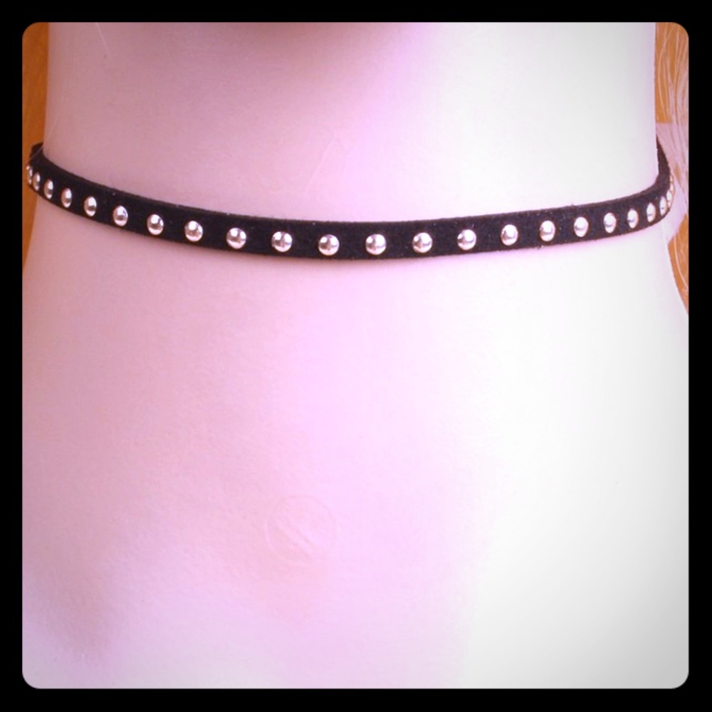 Silver and Black 90s Velvet Choker