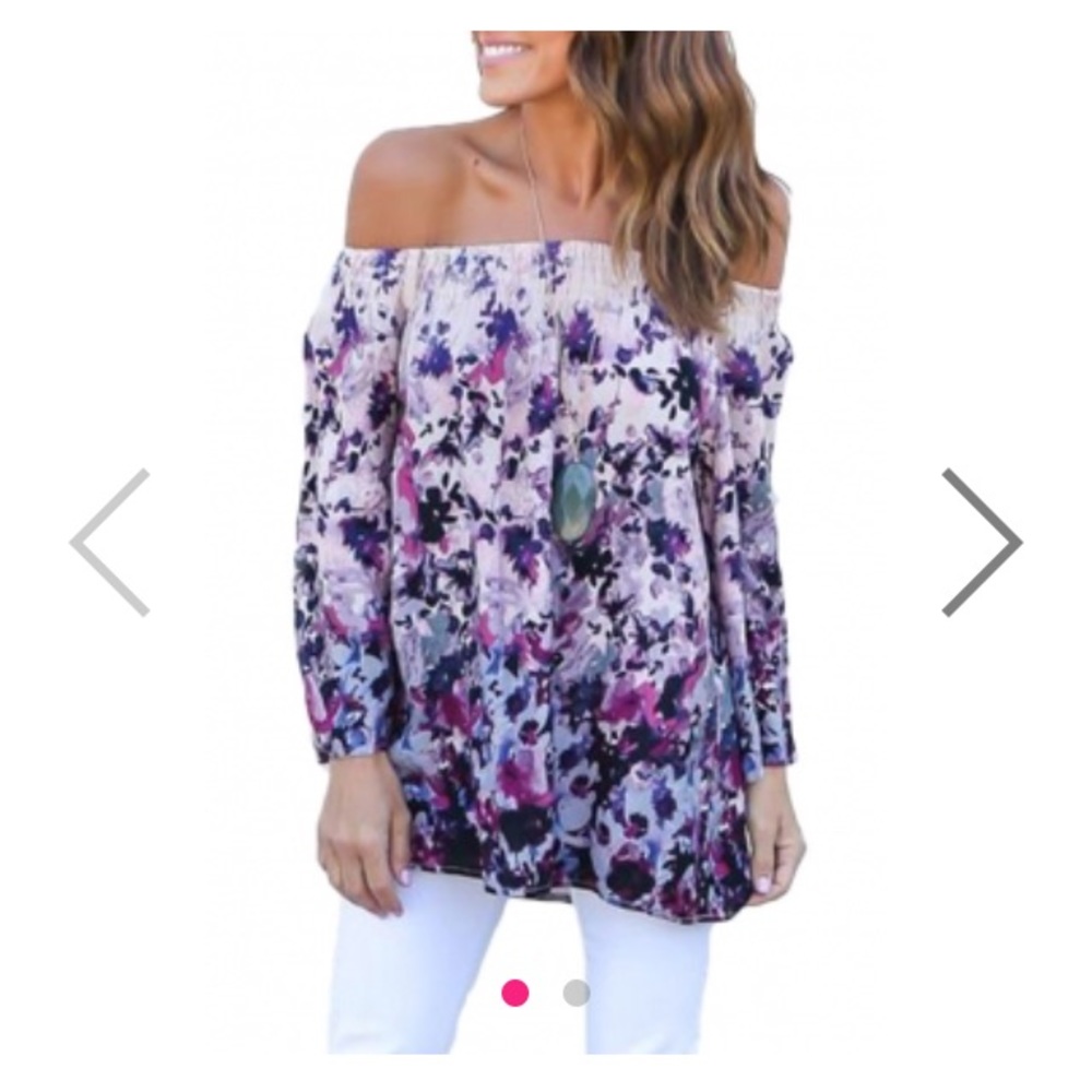‼️last one‼️boho Floral off the shoulder blouse