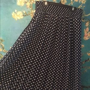 Polka Dot Mid Calf Skirt