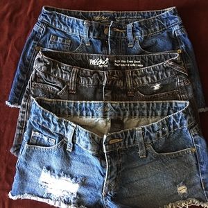 3 pair jean shorts