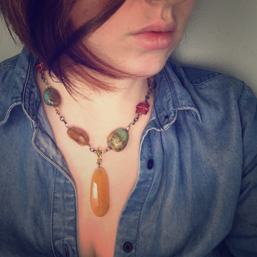 Silpada Mixed Stone Pendant Necklace