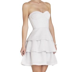Bcbg Max Azria Jacklyn Tiered-Ruffle Silver Dress