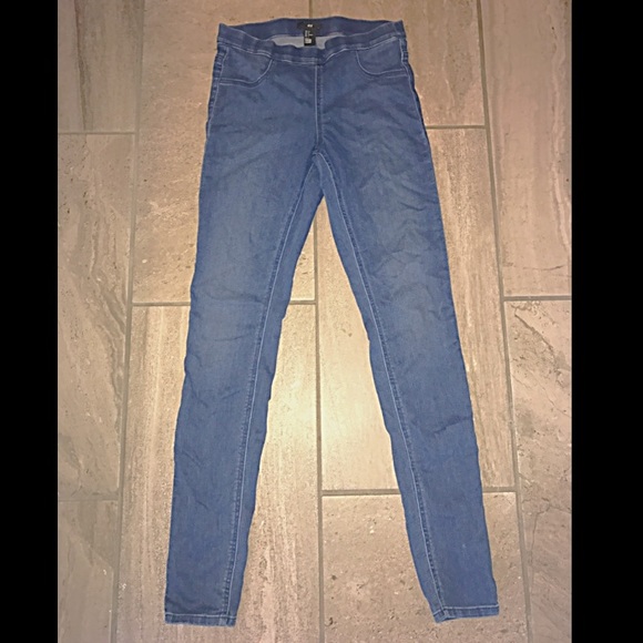 H&M light Ink blue buttonless jeggings - Picture 3 of 4