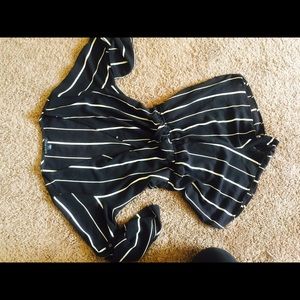 B&W striped romper