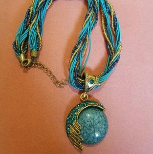 Turquoise costume jewelry necklace