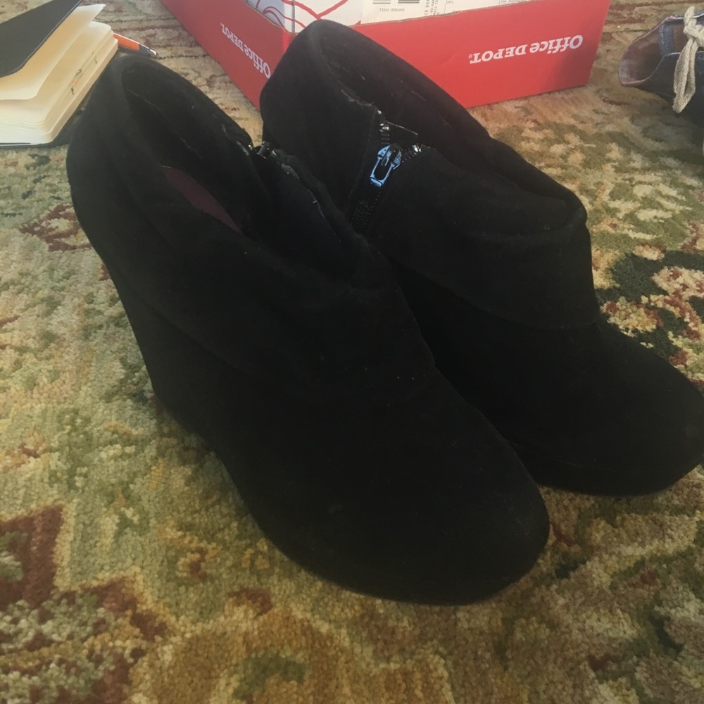 Wedge Suede Booties