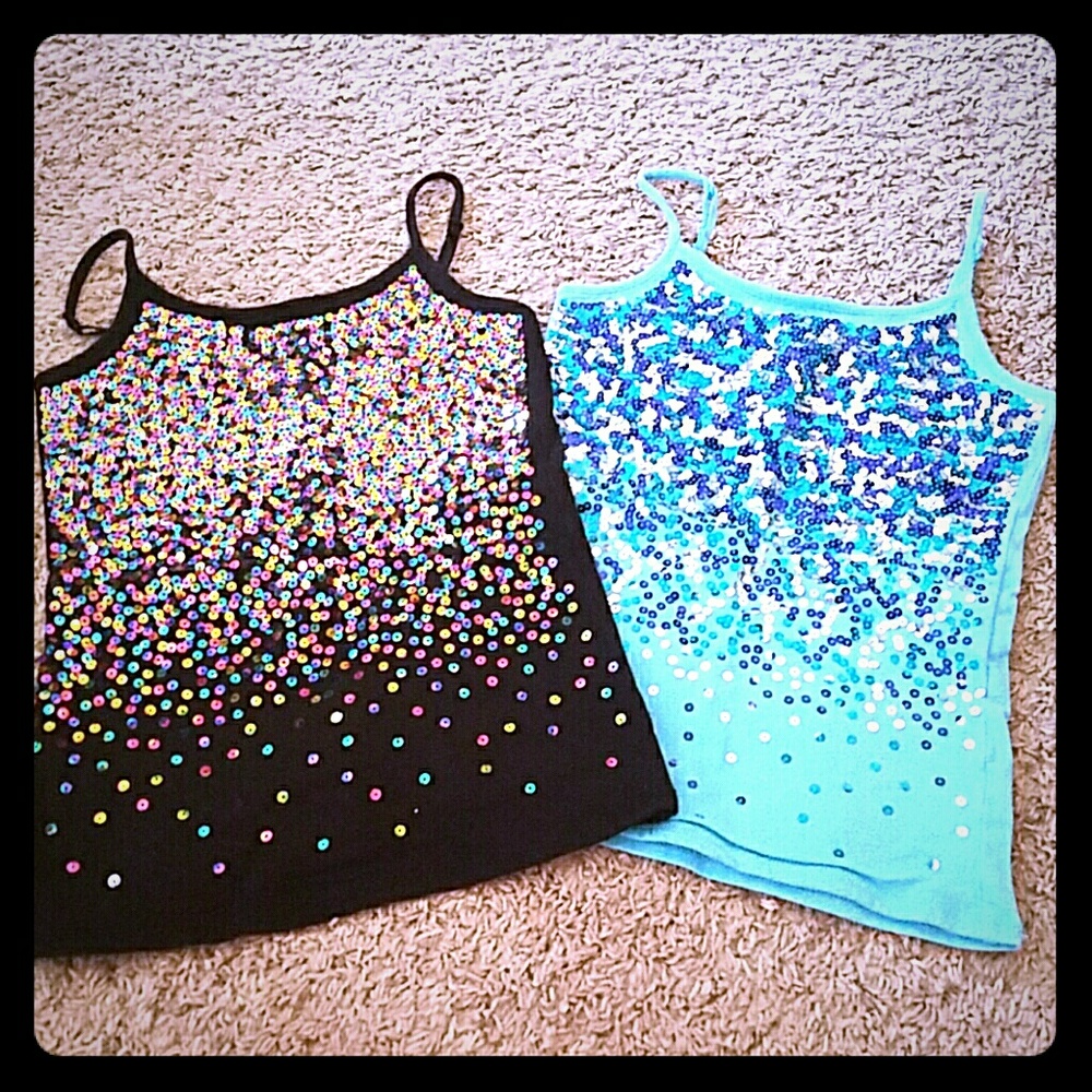 2 Justice sequined cami tops!