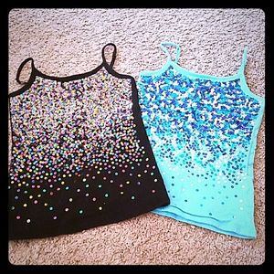 2 Justice sequined cami tops!