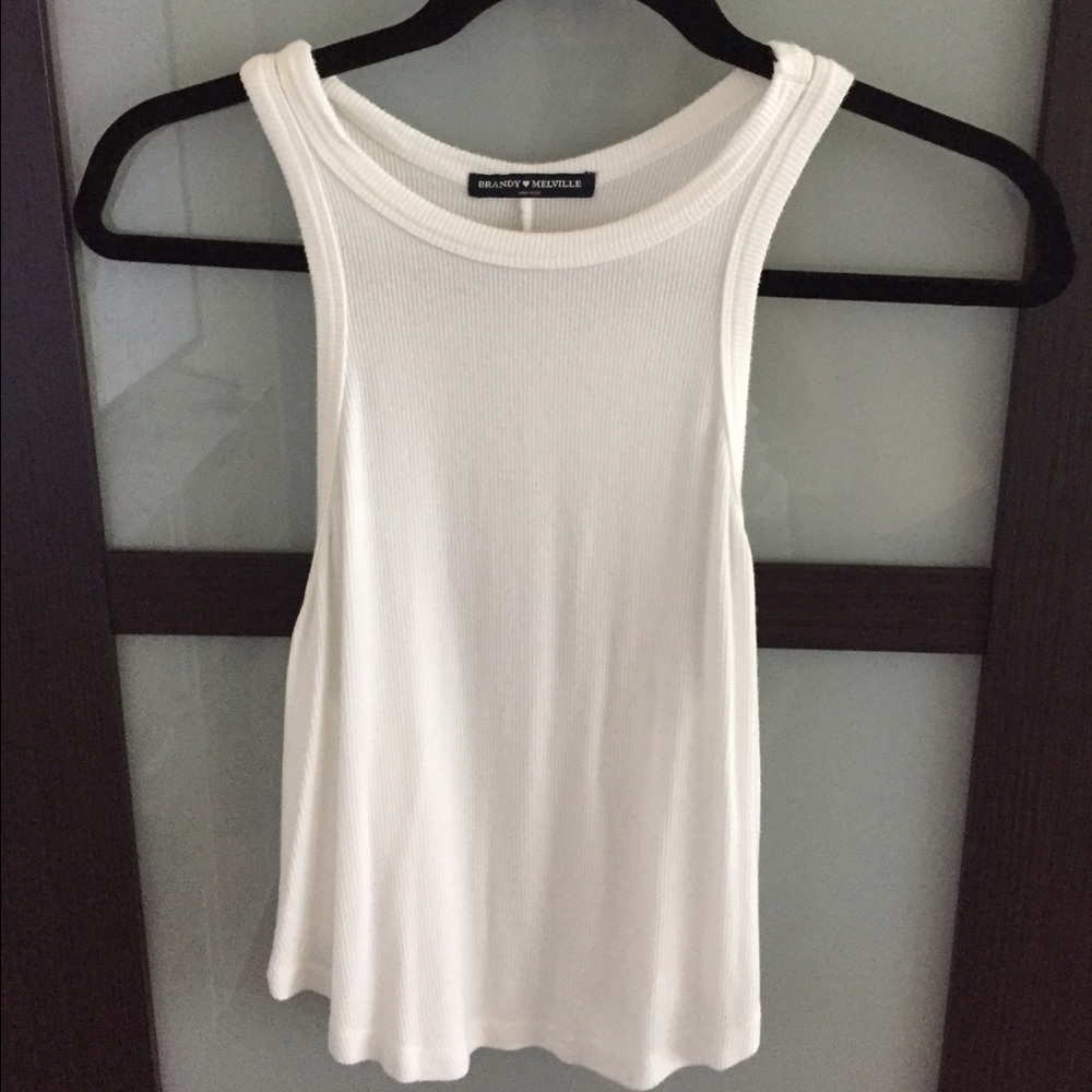 Brandy Melville White Ribbed Tank