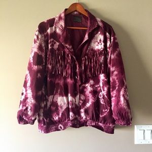 Vintage Tie Dye Fringe Jacket