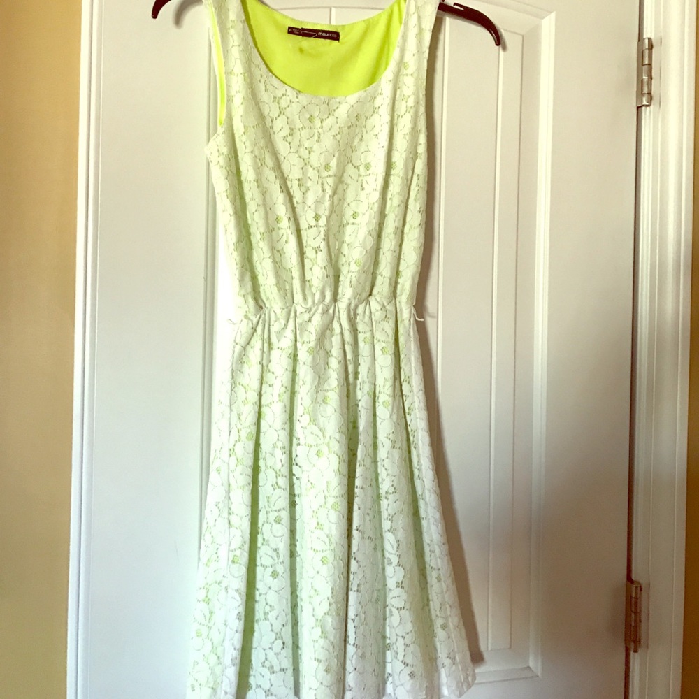 Cute dress lace over lime green