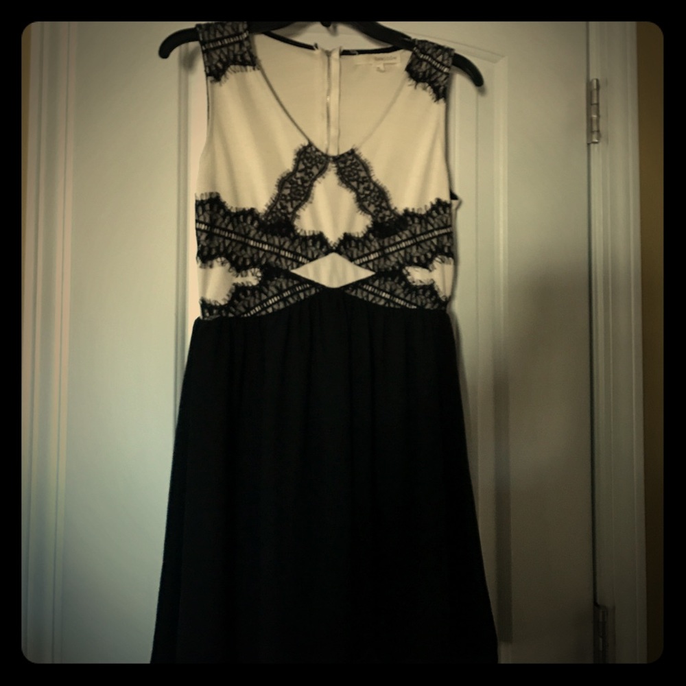 Black and cream dress
