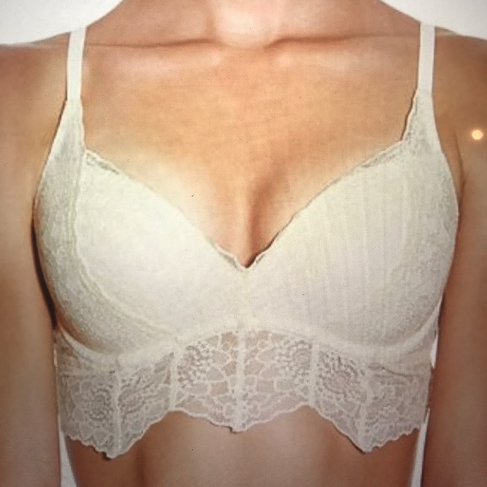 VSPINK PADDED PUSH-UP LACE LONGLINE Bra.