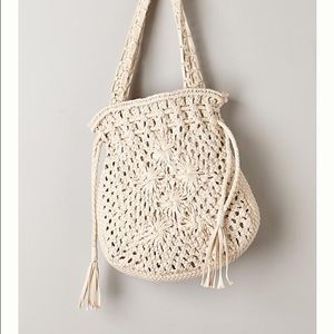 Anthropologie Macrame White Tote