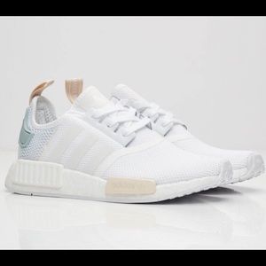 White and teal Adidas Nmd