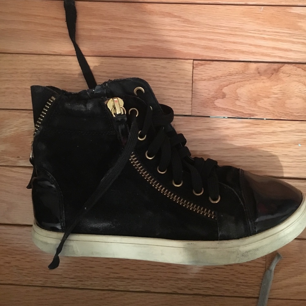 Black high top sneakers