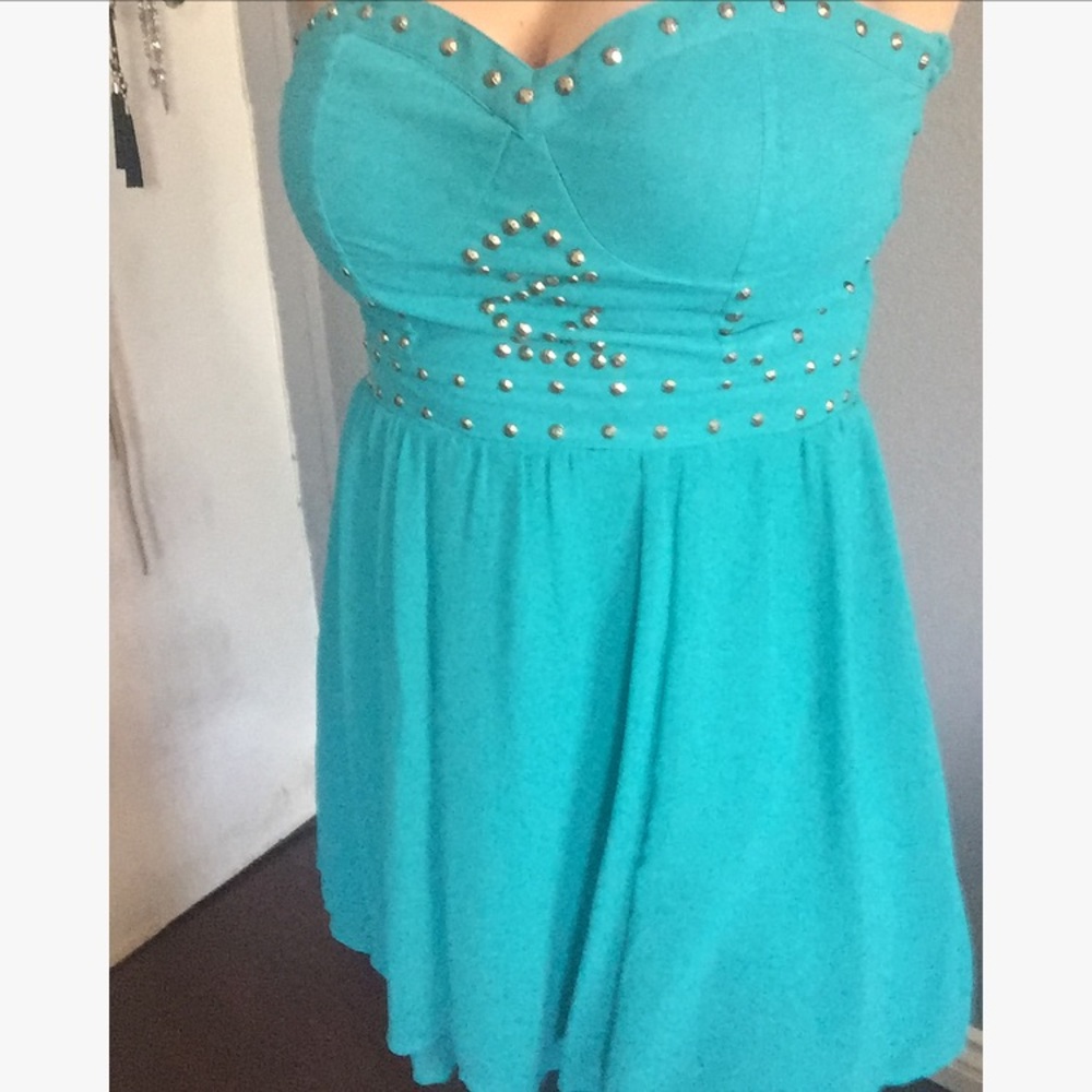 Embellished blue dress