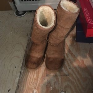 Brown uggs show stains on front