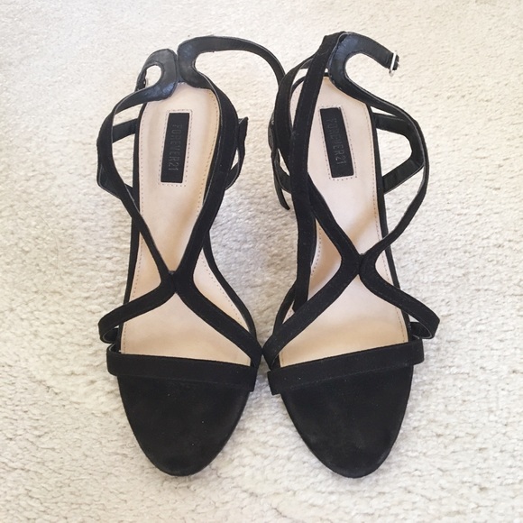 Black Strappy Heels - Picture 2 of 3