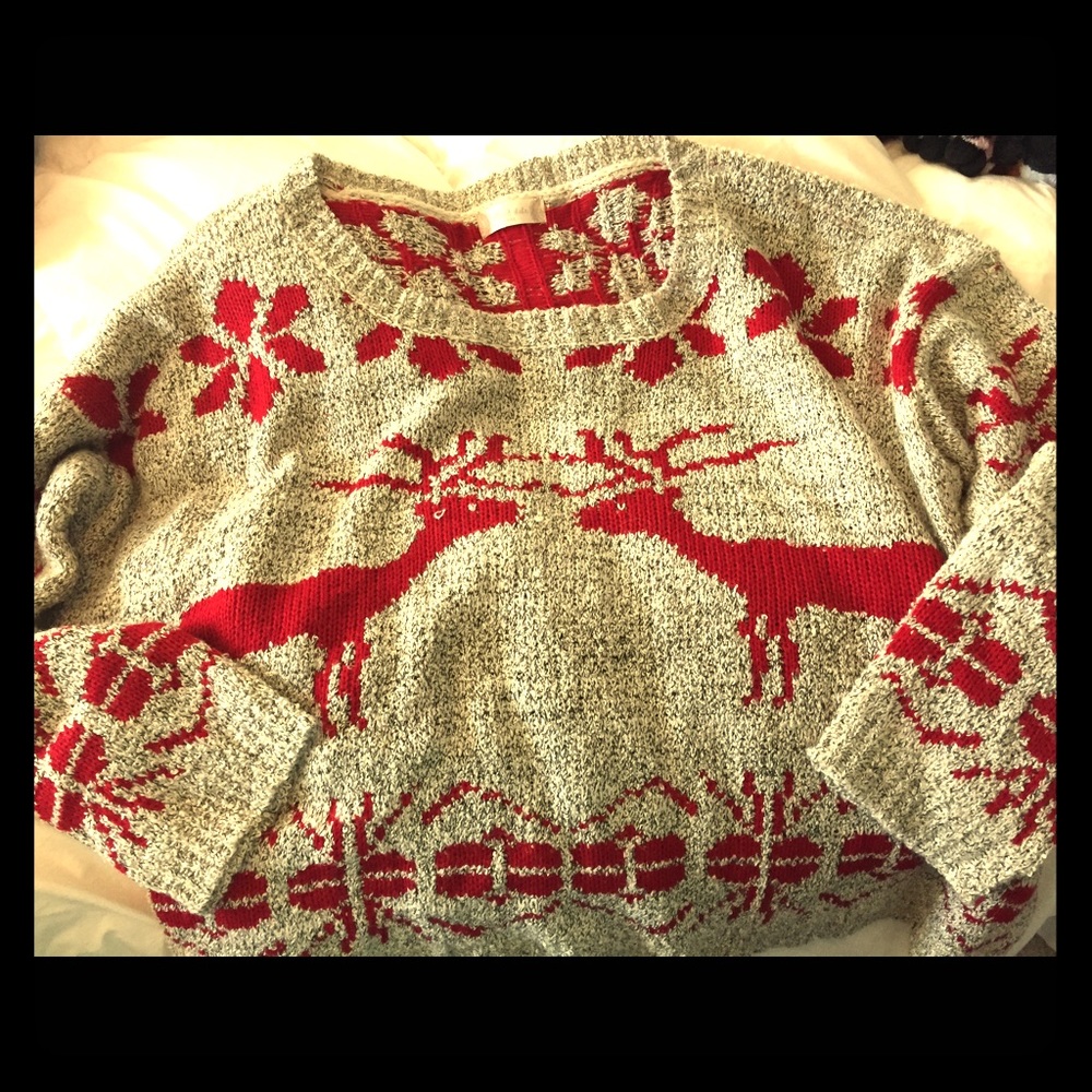 Altard State grey and red reindeer sweater