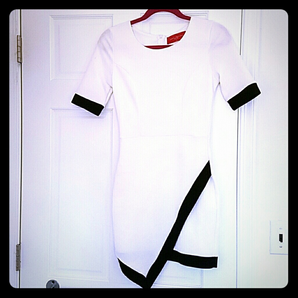 White Dress with Black Details