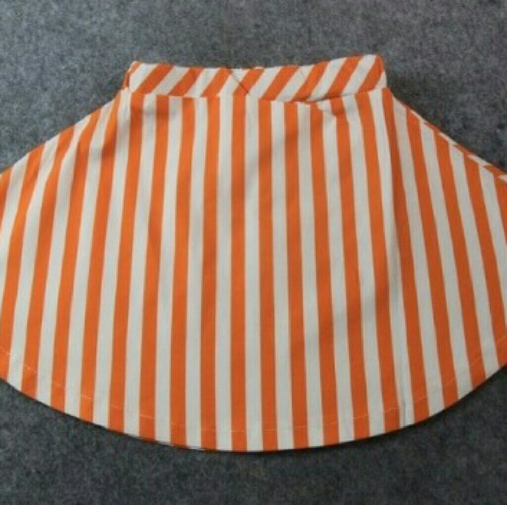 Vertical Stripe Skater Skirt