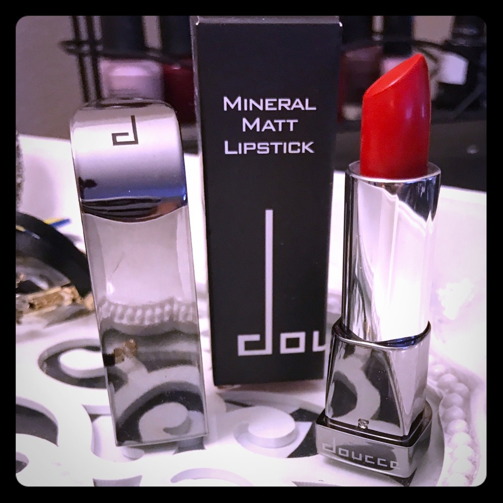 Matte red lipstick
