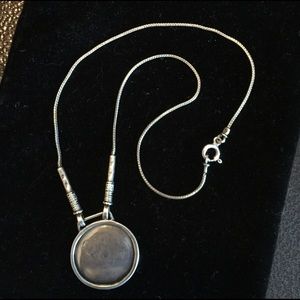 Rustic Didse signed silver medallion necklace