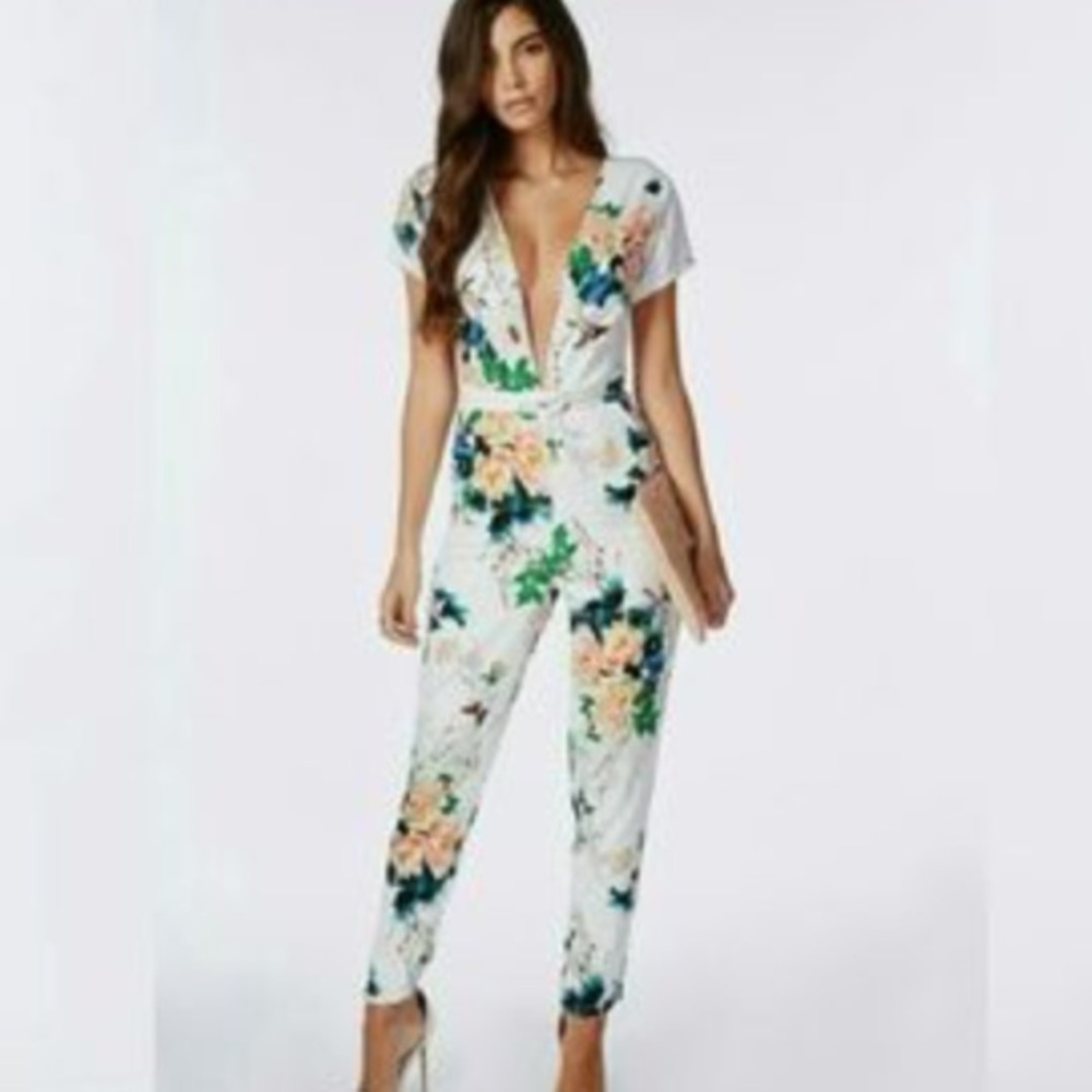 Missguided Floral Jumpsuit