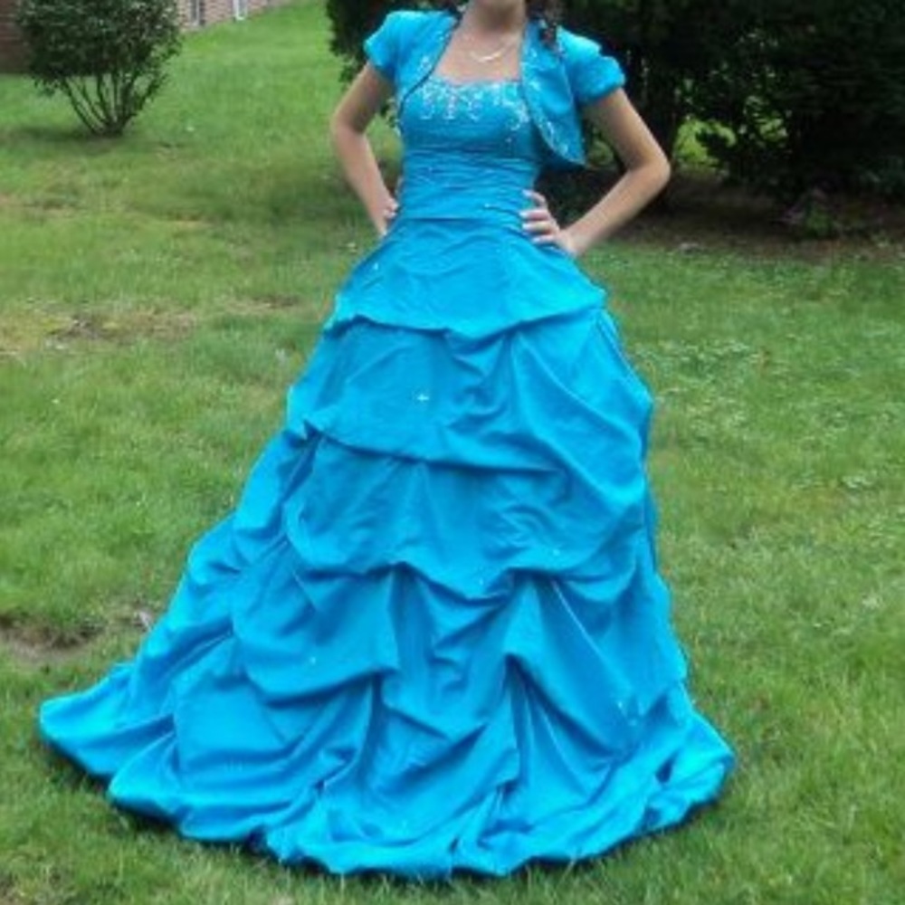 Aqua blue ball gown