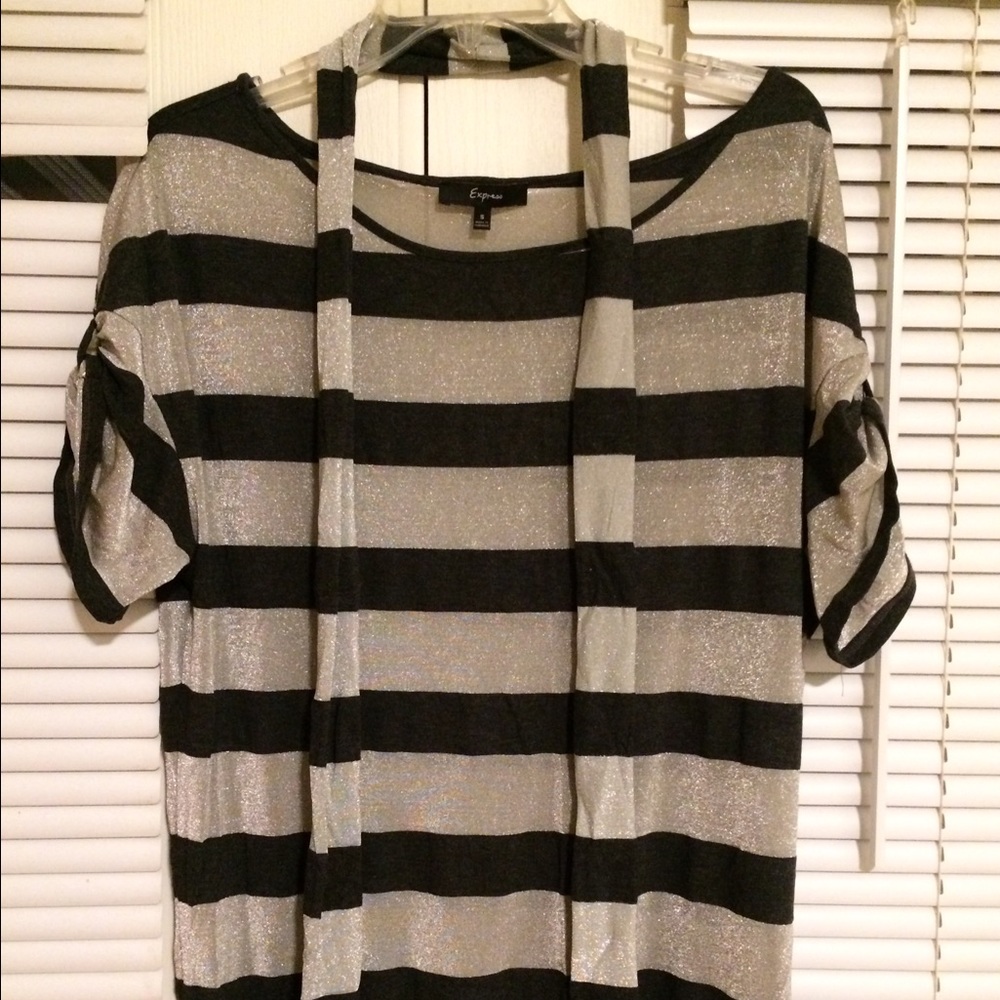 Grey and black striped shirt