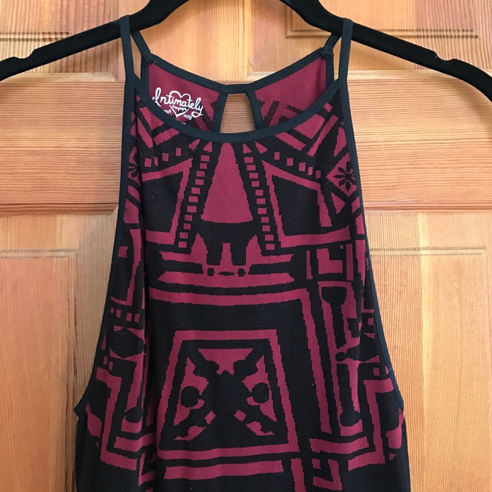 Free People Intimately Red Black Bodycon Dress M/L