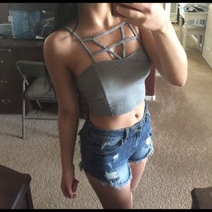 Cute grey crop top