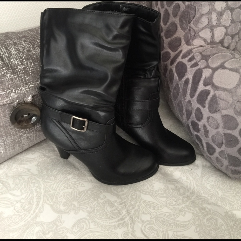 Black zip up boots