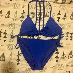 NWOTRoyal blue beaded Bikini Set