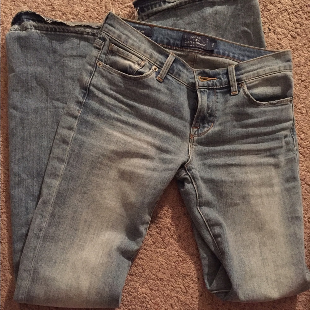 Lucky brand flare light blue boho jeans