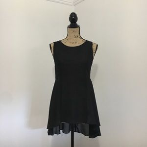 Black Sheer Hi-Low Blouse Size S